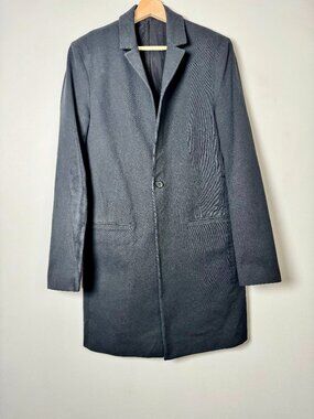 ALLSAINTS Men's Carti Cotton Modal Longline Coat Jacket Black XS 34